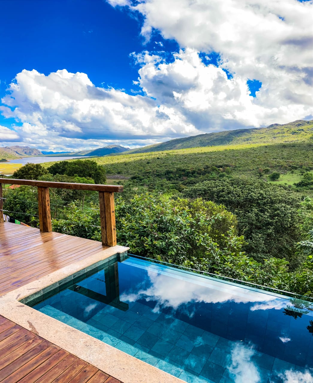 Vista aérea do chalé